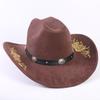 Beliebter europäischer und amerikanischer klassischer Wildleder Western Cowboyhut für Herren und Damen, großer Schirm, bestickt, Outdoor-Sonnenhut
