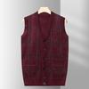 Cardigan Sweater Vest Autumn Men's Sleeveless Single-breasted Sweater Vest Padded Warm Men's Vest.