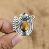 Tiger's Eye Gemstone Sterling Silver Promise Flower Sacral Chakra Ring Jewelry