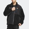 Adidas Originals Trefoil FW22 Men’s Sherpa Fleece Patchwork Sports Jacket, Black