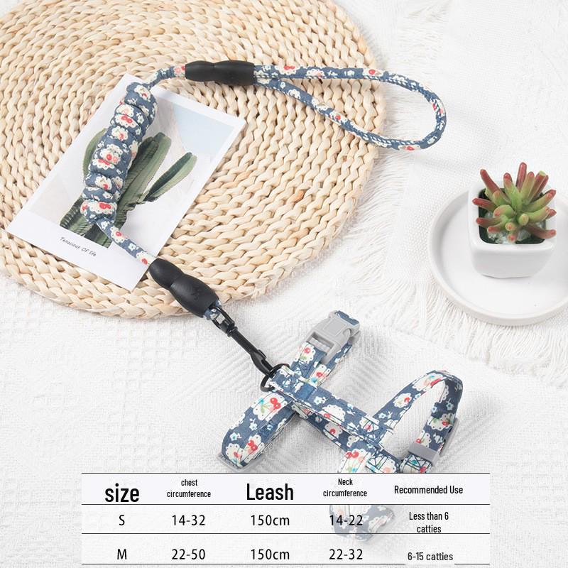 Denim Wear-Resistant Dog Leash & Harness for Small Dogs and Cats