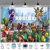 Roblox Boys' Game Birthday Party Decoration Banner 5x3 Ethylene Photography Backdrop Cloth