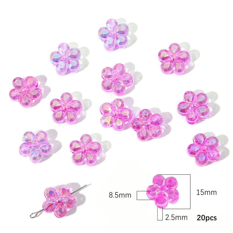 Large Shining Flower Acrylic Beads for DIY Jewelry & Earrings