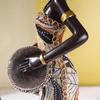 African Lady Figurine Tribal Women Statue Exotic Ornaments for Living Room
