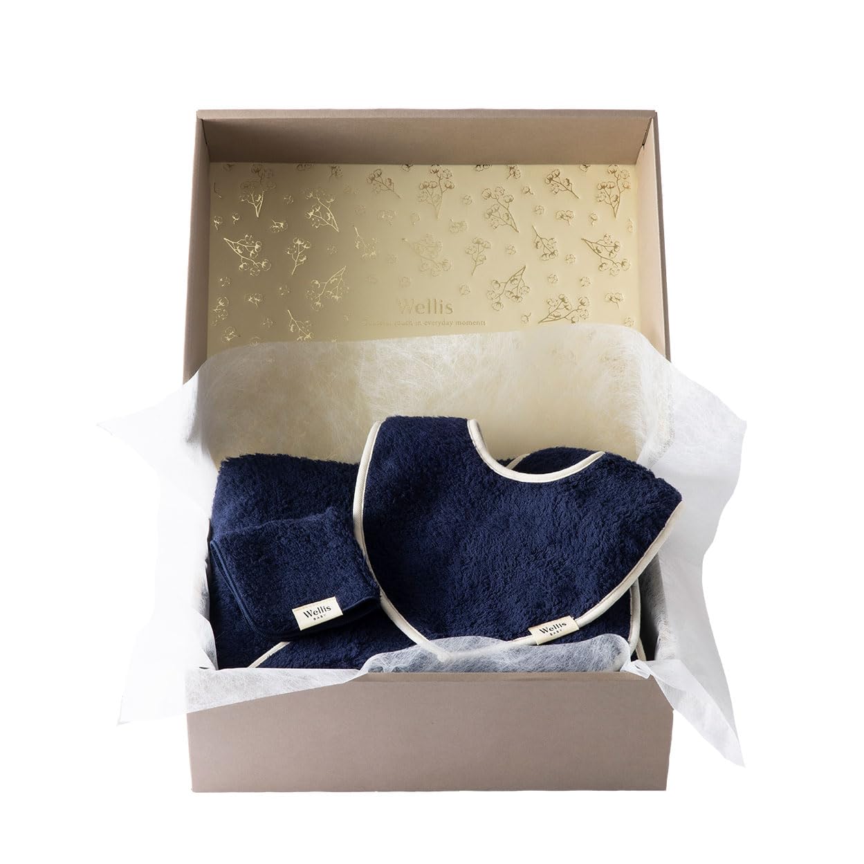 

Wellis BABY Young child Box Navy Large Mommy (Swaddle, Bib, Towel, Navy)
