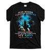 European Sizes Men's Vintage Christian T-Shirt - Jesus Lion of Judah & Cross Bible Verse Design, Soft Loose-Fit Crew Neck Short Sleeve Church Shirt