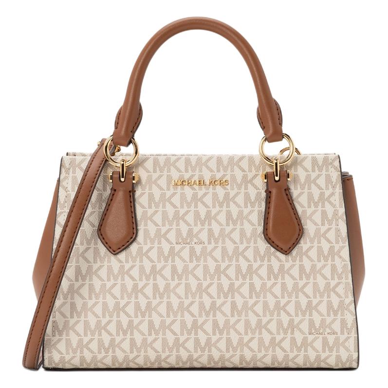 

Michael Kors Mk Marilyn Logo Coated Canvas Crossbody Tote Bag Small Women handbags Vanilla 35F5G6AM1B-VANILLA Basic Set (Bag+Dust Bag)