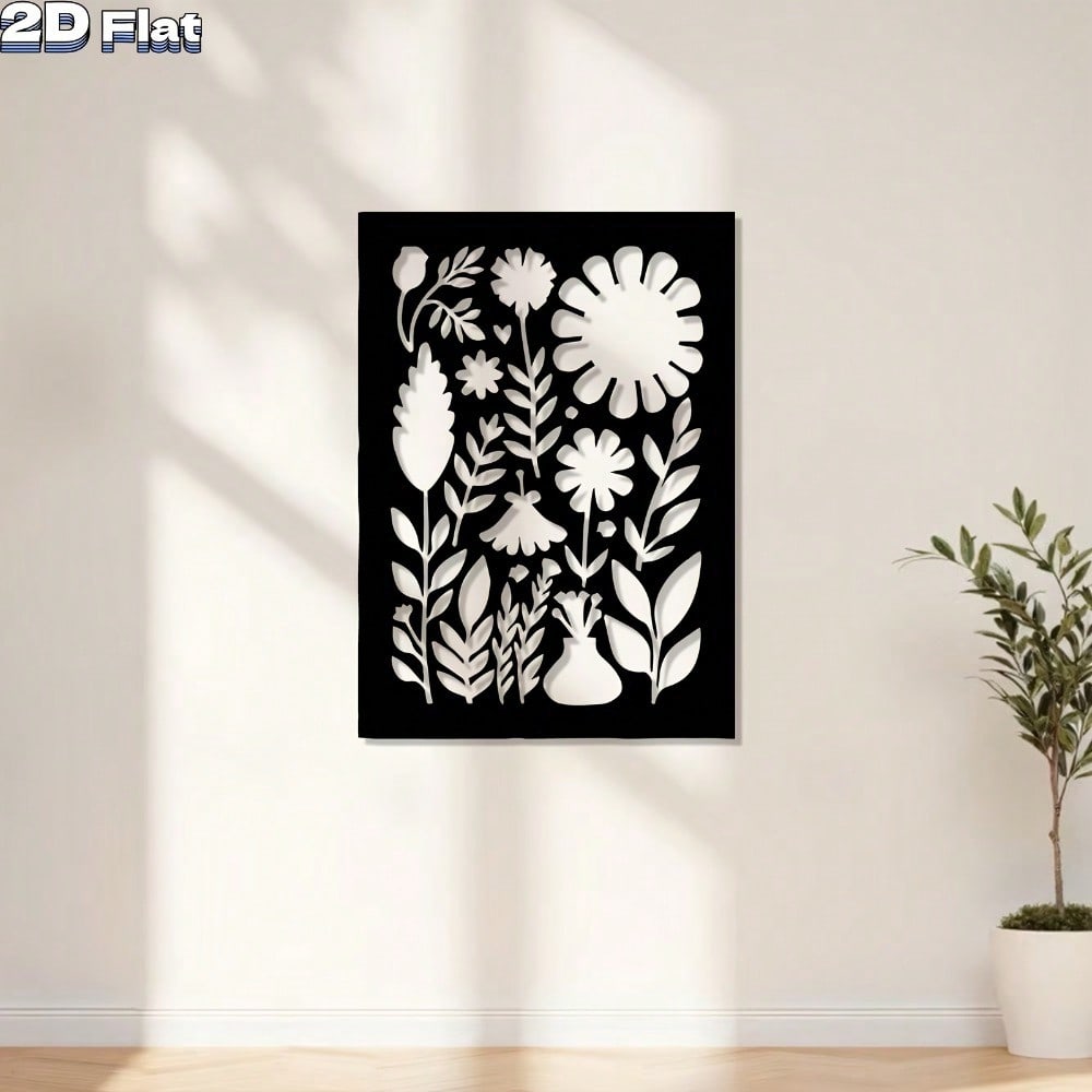 Elegant Rust-Resistant Iron Floral Wall Art for Home & Garden, Perfect Holiday Gift