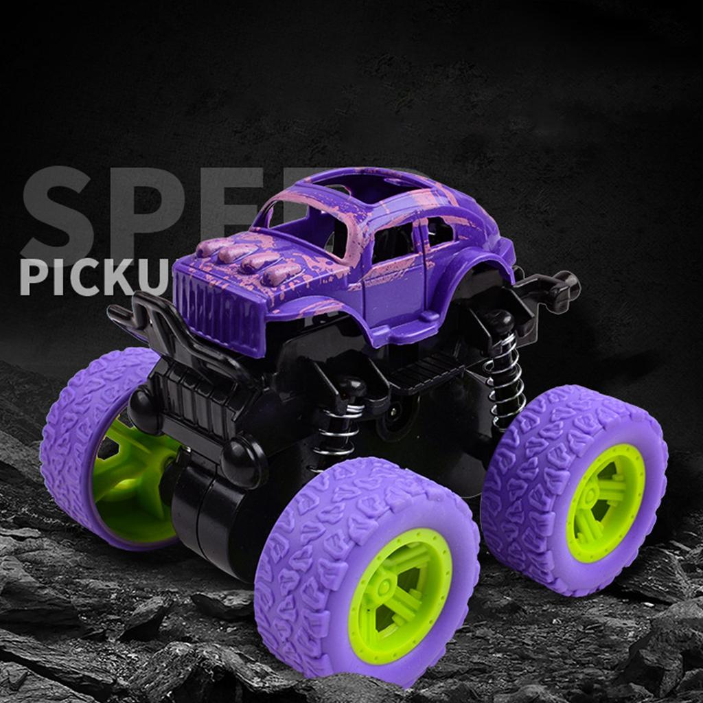 Inertia 4WD Off Road Car Realistic Enhances Motor Skills Shock Absorption Pull Back Car Toy for