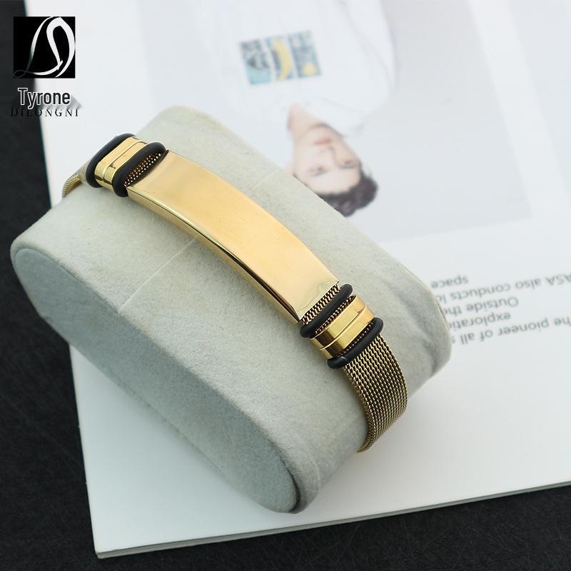 Unisex Titanium Steel Medical Symbol Bracelet - Engravable Fashion Jewelry