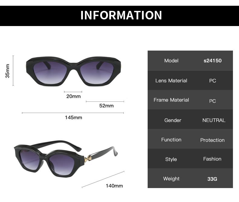 2pcs Luxury Cat Eye Metal Sunglasses Women Men Fashion Brand Designer Punk Sun Glasses Sexy Ladies Shades Eyeglasses UV400