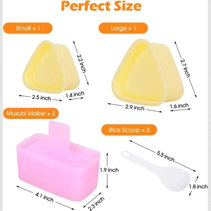 

Набор из 6 форм для онигири, пресс-форма для мусуби, 2 формы для мусуби, 2 лопатки для риса, 2 классические треугольные формы для онигири, форма для суши 6PCS