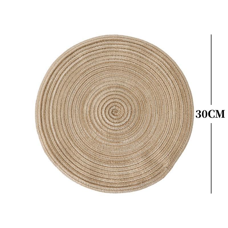 2/4Pcs Round Table Mat Woven Ramie Placemats Anti Slip Dining Table Mats Tableware Bowl Pads Drink Cup Coasters Kitchen Supplies