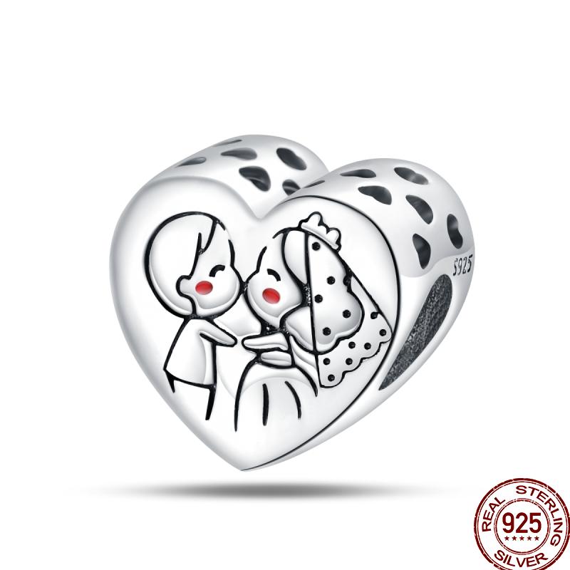 100% Copper Love Blessing Emotional Heart Shaped Beaded Beads Suitable For 3Mm Original Bracelet Diy Jewelry