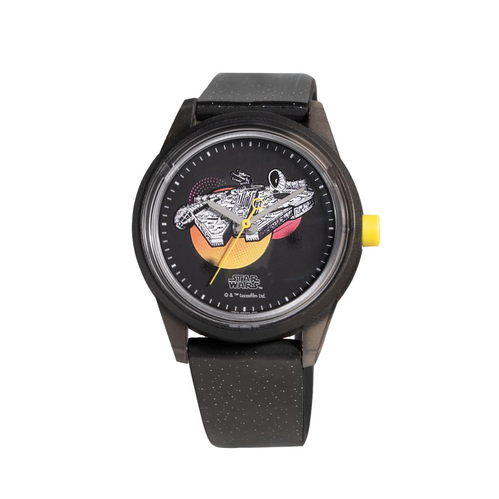 Citizen Star Wars Collection Millennium Falcon Smile Solar Analog 10 ATM Water Urethane Black Q&Q R00A-507VK Q&Q Watch, Resistant, Band, Men's