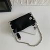 Dark Element Soft Cowhide Box Bag Black Silver Lock Bag Versatile Trend Commuter Shoulder Women's Bag