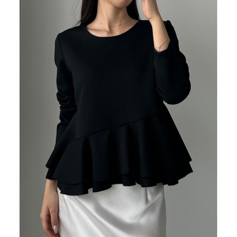 

Korean Japanese Hot Selling Long Sleeve Cutout Sweatshirt for All Seasons M чёрный