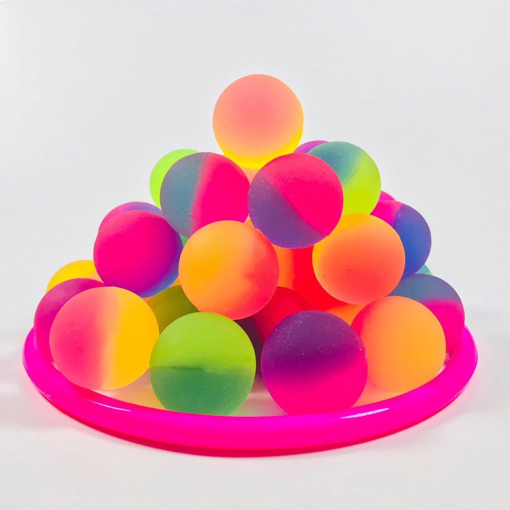 25mm Colorful Two-Tone Frosted Bouncy Ball - Solid, Elastic, Rainbow Juggling Ball