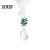 Sun Catcher Hanging Metal Hummingbird Suncatcher, Faux Crystal Prisms Window Multi-layered Suncatcher Rainbow Maker Ornament for Garden, Home