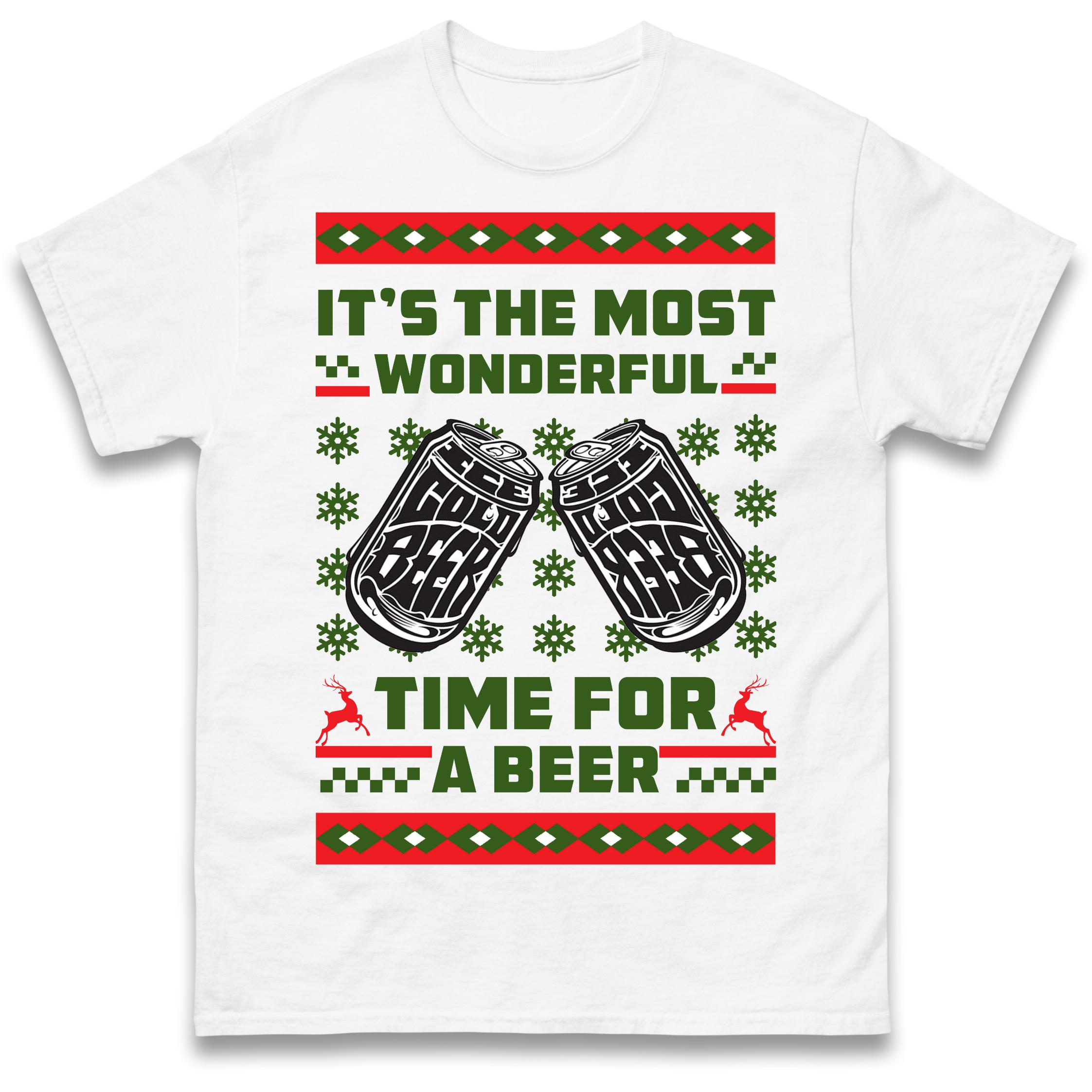 Wonderful Time For A Beer T-Shirt Tshirt Mens Womens Tops Unisex Tees 100% Cotton S