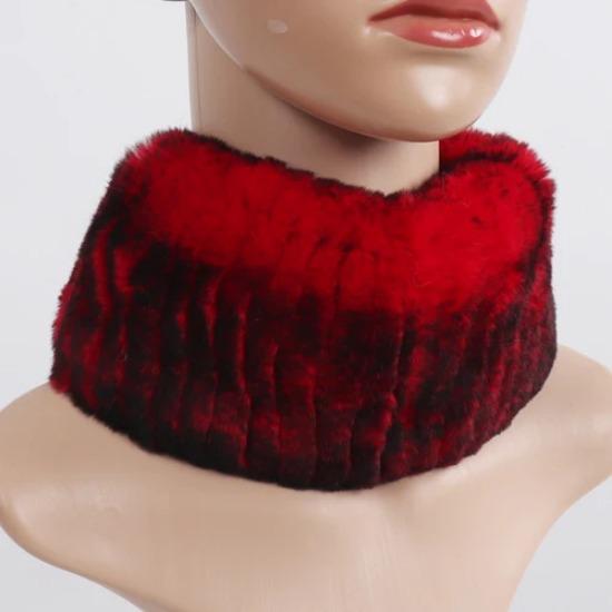 Hot Sale Winter Women Knitted Real Rex Rabbit Fur Scarf Natural Soft Rex Rabbit Fur Scarves Girls Warm Genuine Fur Headband