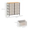 Fabric Chest of Drawers, Industrial Bedroom Dresser with 8 Fabric Drawers, Steel Frame and Wooden Top for Nursery, Living Room, Hallway, Cream White