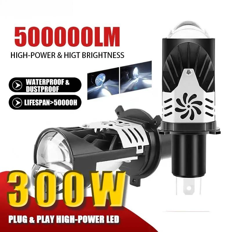 1-2pcs Mini Bi Projector Lens H4 LED Hi/Lo Beam Headlight Bulb Driving Lamp Plug&Play for Car Auto SUV Motorcycle