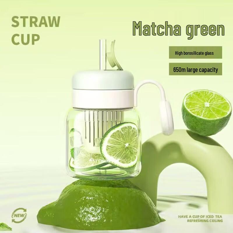 Temake Heat-Resistant Glass Straw Cup