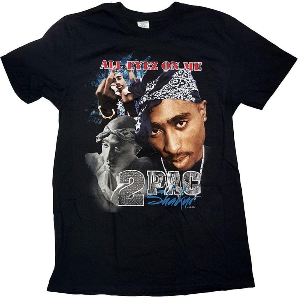 2Pac Tupac T Shirt All Eyez Homage Logo Official Mens Black Size XL