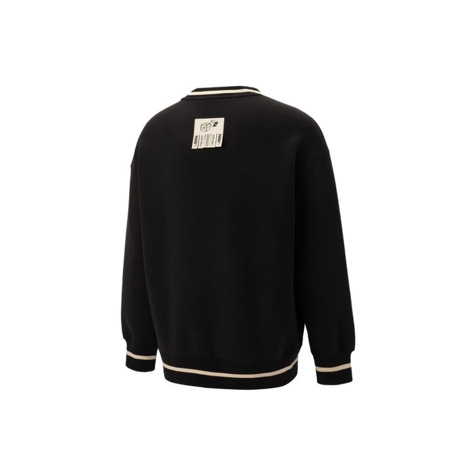 Puma Cartoon Animated Print Crew Neck Long Sleeve Sweatshirt Men Tops Black 539898-01