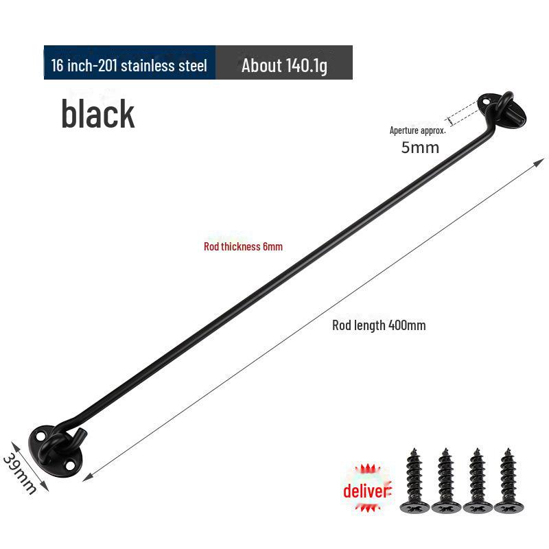 

Крючок для окон и дверей из утолщенной черной нержавеющей стали