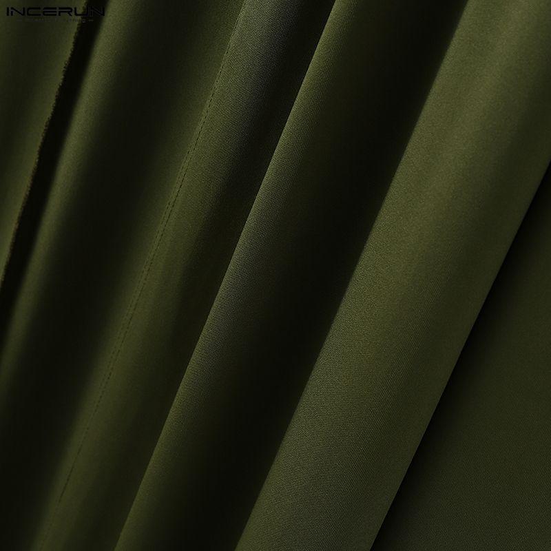 INCERUN S-5XL Men Long Sleeve Open Front Casual Long Cardigan Coats