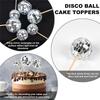 A33R-24 Stück Discokugel Cupcake-Topper Happy Birthday Kuchen-Topper Discokugel Kuchen-Picks Thema Kuchen-Deko Für Discothema-Party Du