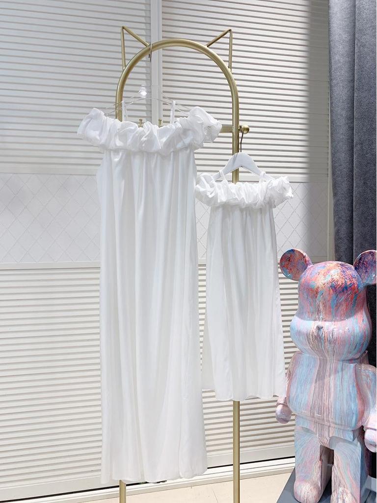 2023 Summer Off-Shoulder Mother-Daughter Suspender Beach Dress
