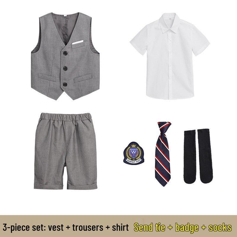 Britský styl základní školní uniforma set: Jarní/podzimní absolventský oděv pro mateřskou školu pro třídní vystoupení
