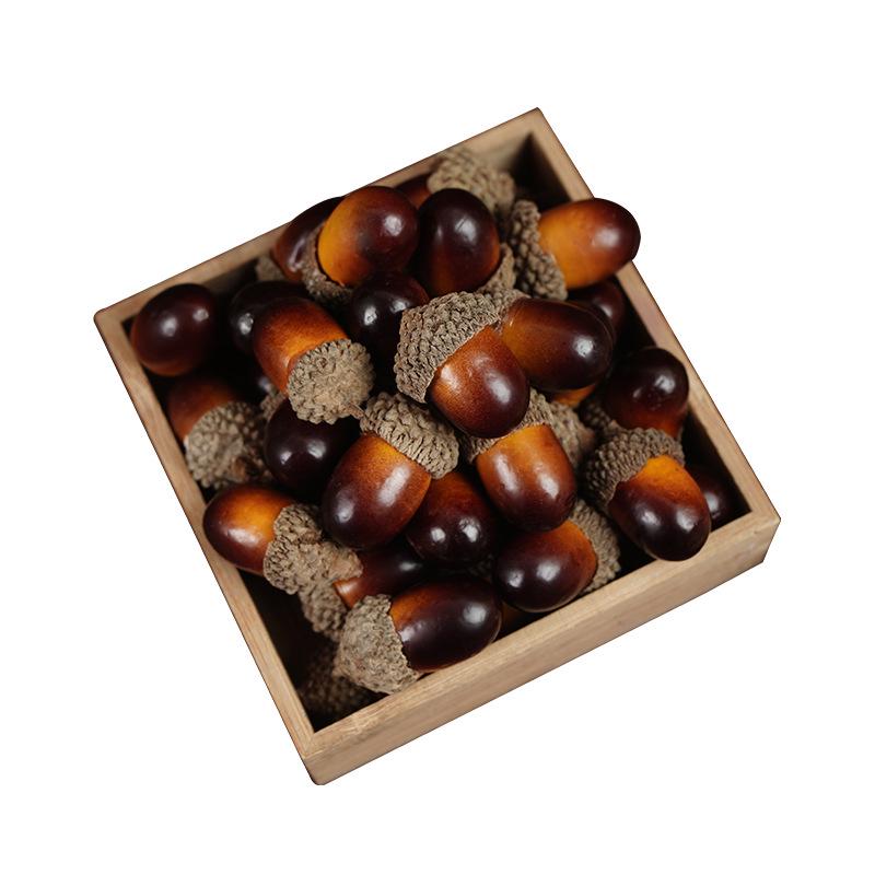 Simulated Acorn & Pine Cone Foam Ornaments - Nut & Hazelnut Figurine Christmas Accessories