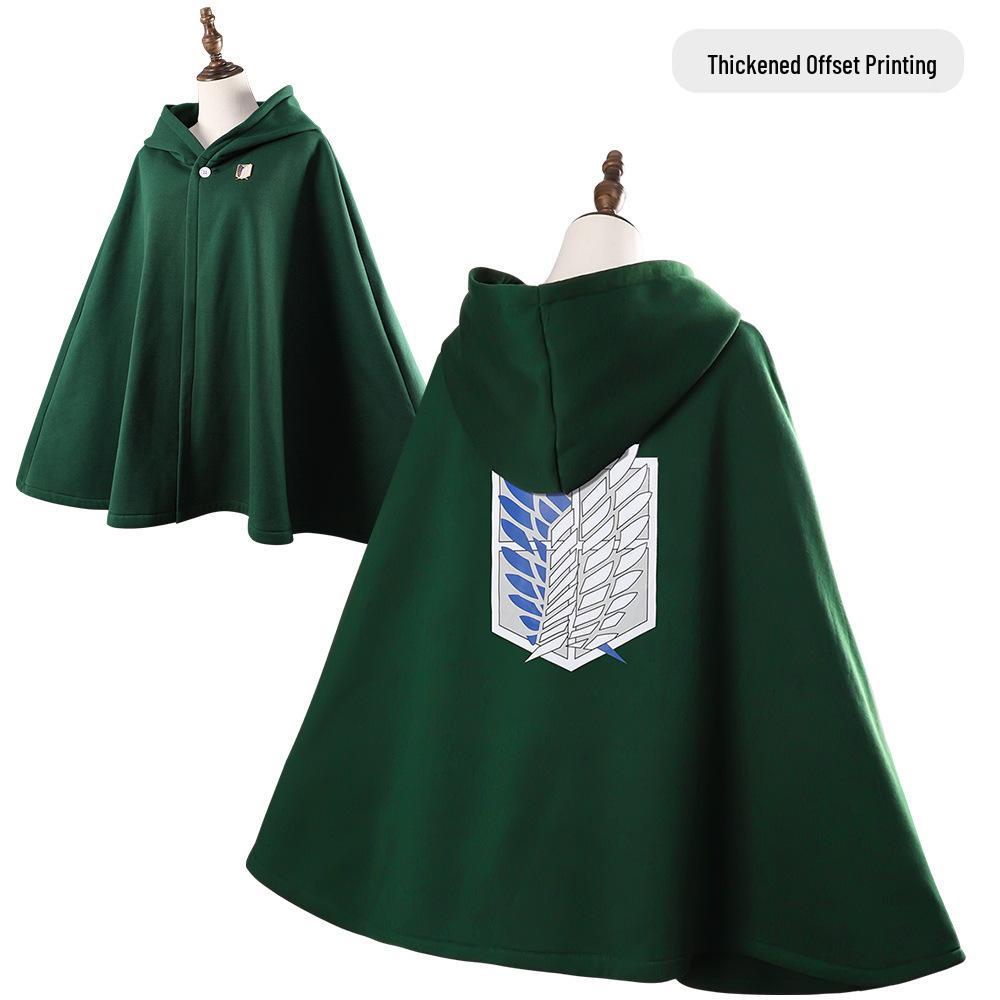 Attack On Titan Captain Cloak Anime Costume for Halloween - Wings of Freedom Green DIY Toy Role-Playing