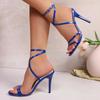 High Heels Cross Strap Sandals Women's 2025 Summer Large Size Foreign Trade Women's Shoes Sexy Sandals Round Head Stiletto
