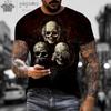 Oversize Man Skull Print Tee Shirt Men Skull Graphic T Shirts Men's Summer Clothes 3D Print Oversize Man T Shirt Y2k Clothes Top