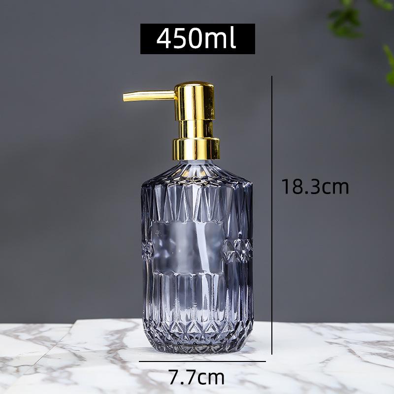 Nordische Badezimmerflaschen aus Glas: Spender für Duschgel, Lotion und Handdesinfektionsmittel