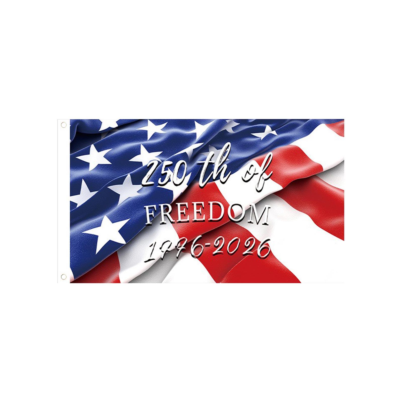 

Anniversary Celebration Flag Outdoor Yard Decoration Fabric Banner for Events and Festive Occasions 250th of Freedom 1776 2026 One Size