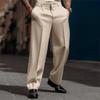 Pantaloni Formali da Uomo a Gamba Dritta Monocolore con Tasche Oblique, Pantaloni Eleganti Comodi Traspiranti alla Moda per Uso Quotidiano all'Aperto