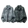 Large Size Denim Jacket Men's Loose Plus Fat Plus Larger Tie-dye Camouflage Jacket Autumn and Winter New Top