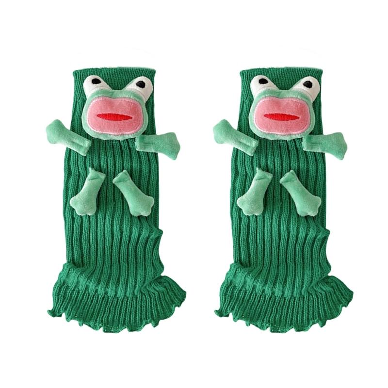 Stylish Funny Cartoon Leg Covers for Parties Or Cosplay Women Girls Cute 3D Stuffed Ugly Frogs Leg Warmers Boot Cuffs