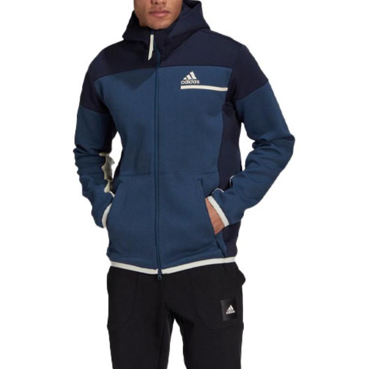 Adidas Jackets Men's Navy Blue Hooded Moderate Other GN6834