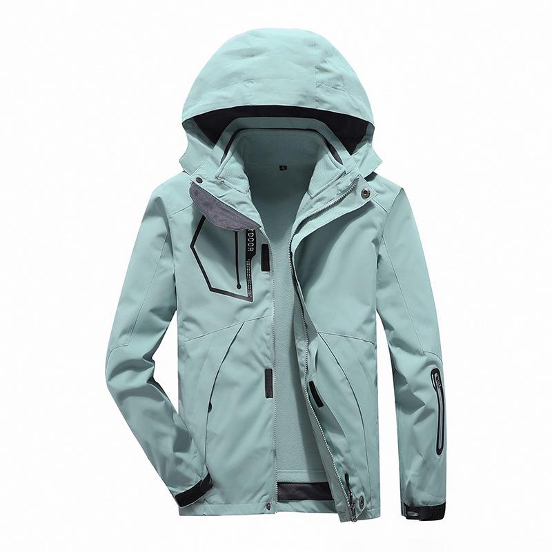 Unisex Cross-Border Hooded Windbreaker Jacket: Three-in-One Velvety Thickening for Autumn/Winter Mountaineering