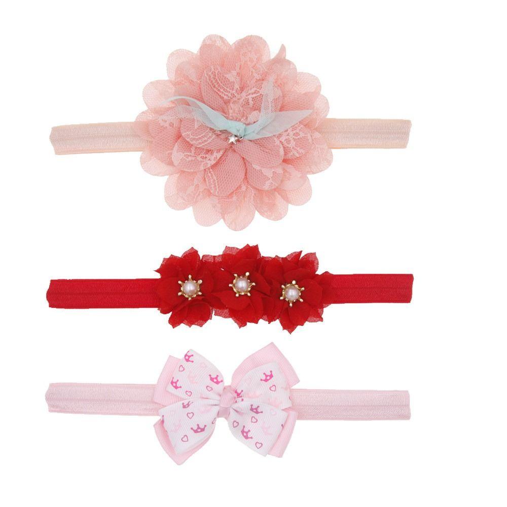 

3 шт. Повязка на голову с цветком, Милая эластичная повязка для волос, Детский головной убор, Детская повязка на голову, Реквизит для фотосъемки 08