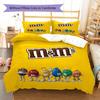 M&M's Muster Bettwäsche, Steppbett Set Bettbezug Kissenbezug Zuhause Geburtstagsgeschenk (1 Bettbezug + 2 Kissenbezüge, ohne Füllung)