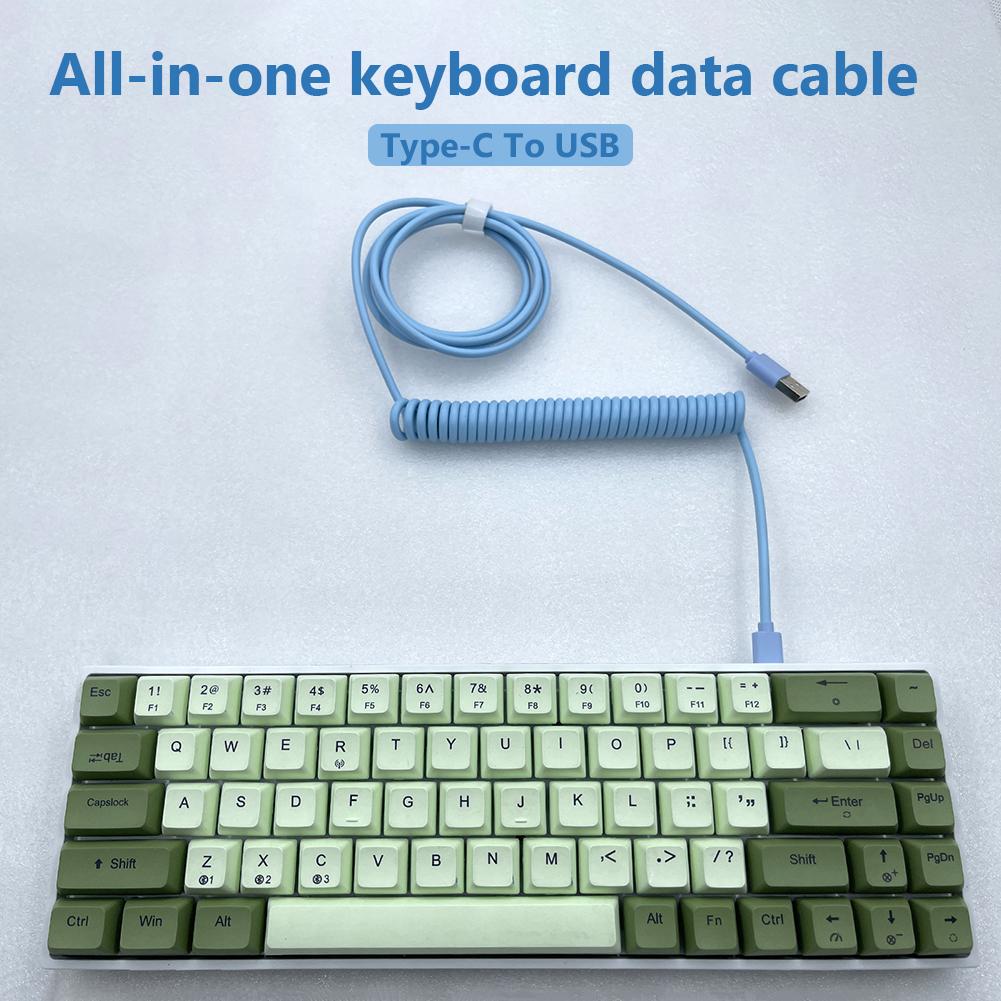 Computer Mechanical Keyboard Data Cable Extension Cord Coiled Charging Cable Type-C To USB Plug-in Spring Line