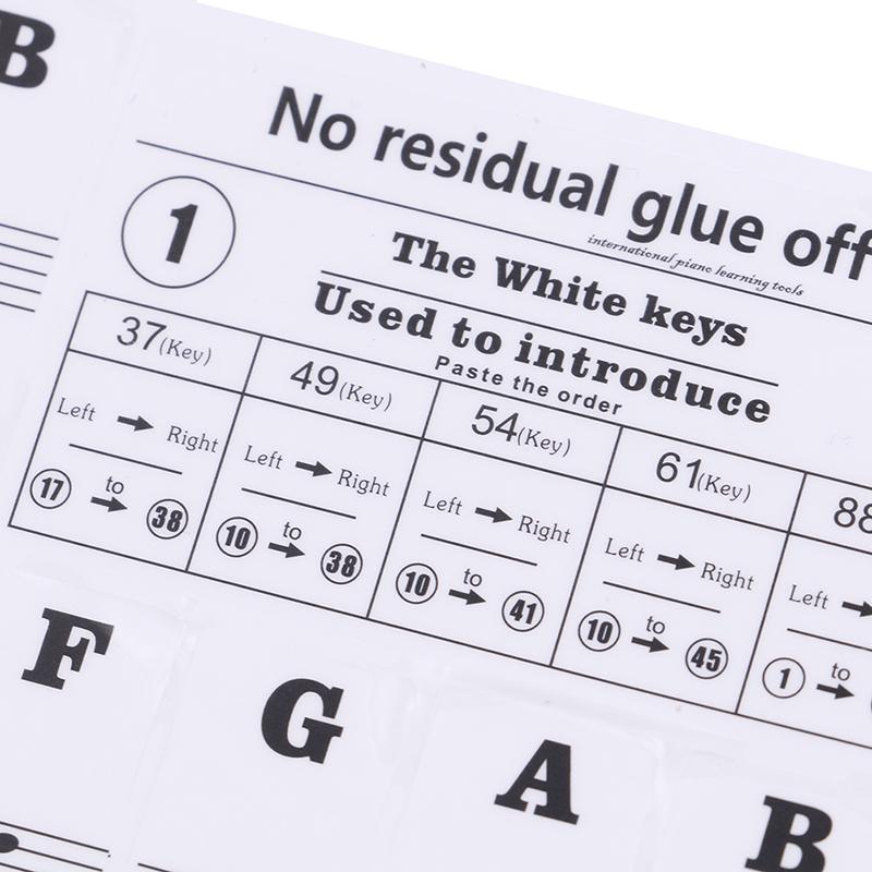 54 61 88 Kláves Elektronické Piano Klávesnice Nálepky s Názvy Zvuků Nálepky na Klávesy